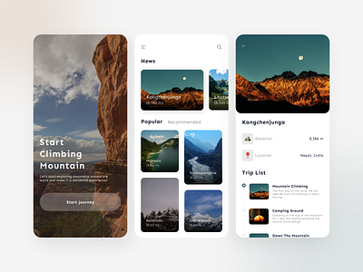 Climber App app design climb design icon minimal mountain travel trip ui
