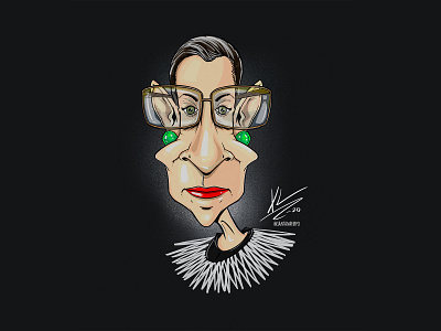 Ruth Bader Ginsburg caricature cartoonist digital illustration drawing illustration procreate rbg vote