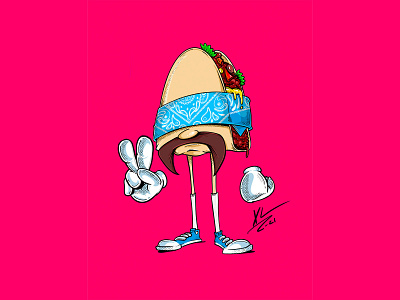 Taco cartoon character cartoons food illustration procreate taco