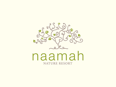 Naamah | Nature resort branding logo resort