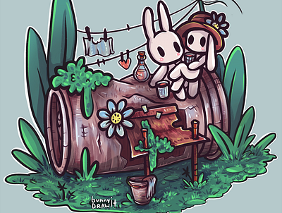 Bunny house adobe ilustrator adobe photoshop bunnies bunny bunny house cartoon design clip studio paint design draw illustration photoshop vector