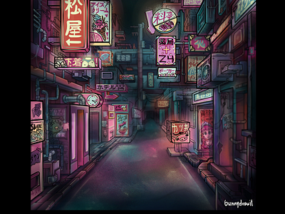 Japan City By Natasha Bunny On Dribbble