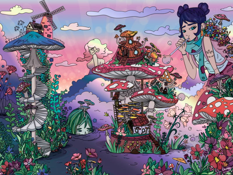 Mushroom Town by Natasha Bunny on Dribbble