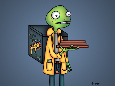 Lizard adobe ilustrator adobe photoshop art cartoon cartoon art cartoon design clip studio paint design draw green icon illustration lacertian lizard photoshop pizza pizza box vector yellow yellow rain coat