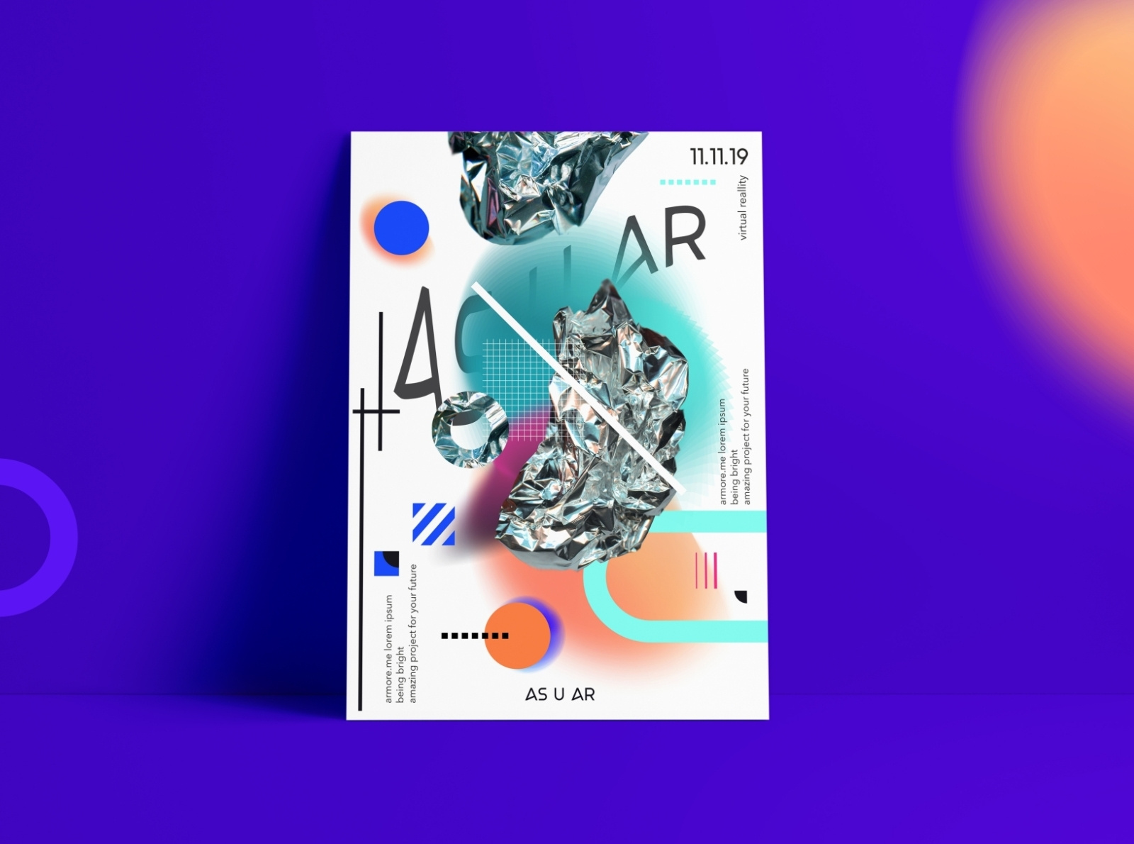 Holographic & abstract poster design by Lisa Bukreyeva on Dribbble