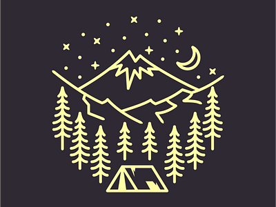 under the star adventure branding camp design discover discovering discovery earth explore flat illustration logo mountain nature shirt shirt design shirtdesign star tree type