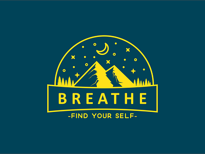 Breathe adventure camp design discover discovering discovery earth explore flat future illustration logo moon mountain nature shirt shirt design shirtdesign star tree