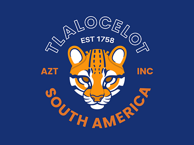 Ocelot amazon animal aztec badge badge design big cat cat cute design flat graphic design illustration inca mayan ocelot vector wild