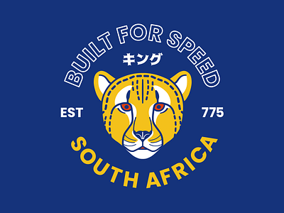 Cheetah africa animal badge badge design big cat cat cheetah cute design flat graphic design illustration south africa speed vector wild