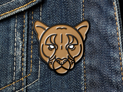 Catamount Pin animal badge big cat cat enamel pin geometric graphic design illustration lapel pin merch merchandise metal mountain lion product puma wild