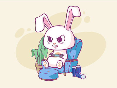 Rabbit the Gamer art art book concept design illustration play vector videogame