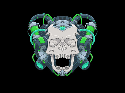 Cyber Skull Print art illustration print skull vector