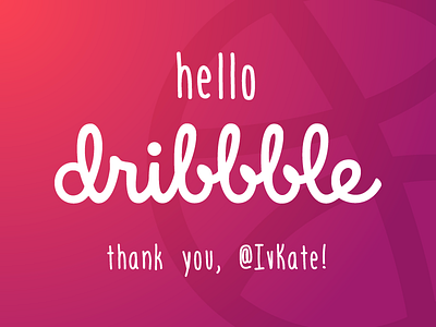 Hello Dribble! art dribbble invite hello dribble illustration thank you vector