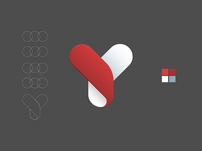 Letter Y art branding challenge concept day25 design icon illustration letter logo minimalistic redwhite typography vector