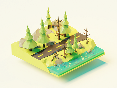 3D Forest in Blender 3d b3d blender blender 3d blender3d blendercycles design forest forfun polygonrunway