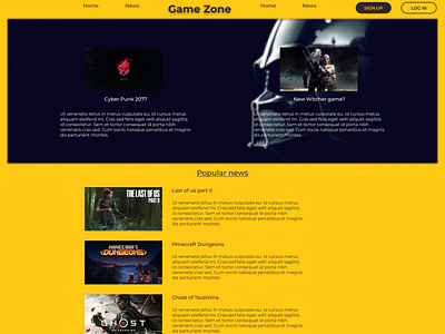 Gmaezone-Landing page