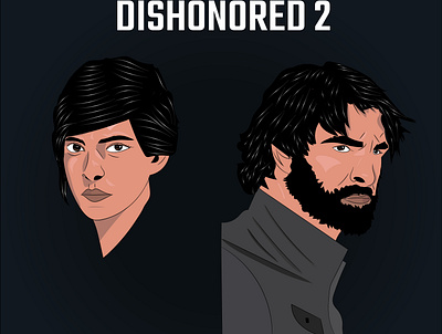 Dishonored 2 design flat illustration web