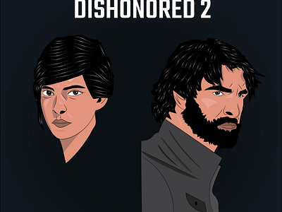 Dishonored 2 design flat illustration web