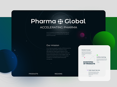 Pharma.Global website color design galaxy grid landing pharma pharmacy space ui web webdesign