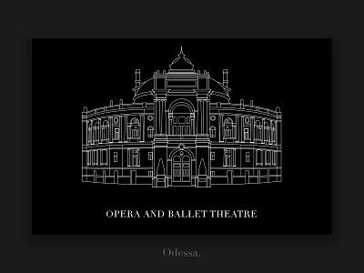Odessa National Academic Opera and Ballet Theater architecture black branding color design icon illustration illustrator logo odessa ui vector