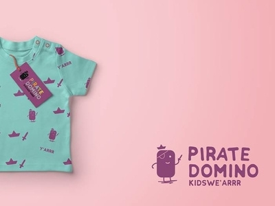 pirate domino childrens clothing brand branding design childrens wear identity design illustration