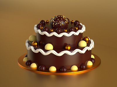 Cake time! 03 3d c4d cake chocolat cinema4d design illustration octane render sweet