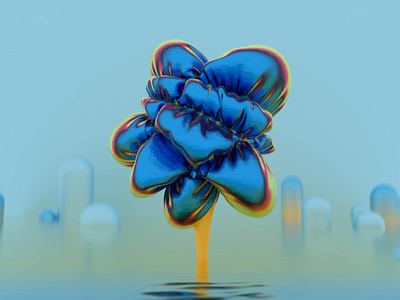 Balloon Tree 3d baloon blue c4d cinema4d cloth garden illustration isometric landscape octane render tree