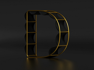 D - 36 days of type 2020 36daysoftype 3d c4d cinema4d cloth design elegant font illustration metal octane render typography