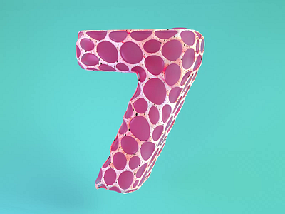 7 - 36 days of type 2020 2020 36daysoftype 3d animation c4d cinema4d design illustration lettering motion motiongraphics number octane render rubber typography voronoid