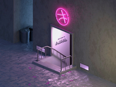 Dribbble Speakeasy 3d club debut dribbble debut dribbble invite illustration isometric render speakeasy