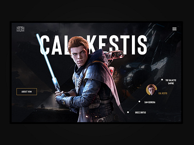 Stars Wars Character Page star wars ui ui ux ui design ux design videogame web design webpage website