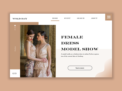 Fashion week web design promo slider vector web web design 微交互 时尚 服装 网站 网页 设计
