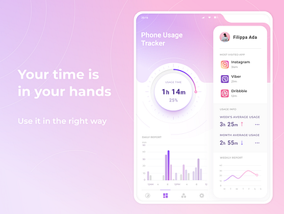 Phone Usage Tracker app design ui ux