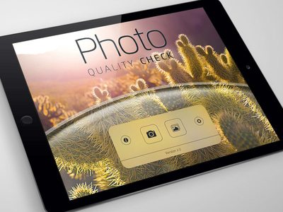 Photo Quality Check v.20 home screen landscape prototype app ios ipad prototype ui