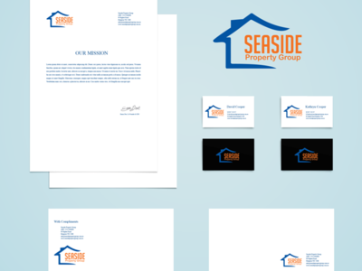 SEASIDE Property Group logo and Stationary kit design