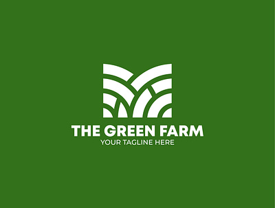 The Green Farm logo concept design branding clean design farm flat graphic green icon identity letter logo logodesign logomaker logos logotype mark negativespace type typography vector