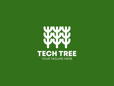 Tech Tree Logo Concept Design branding clean design designer flat graphic graphicdesign icon identity letter logo logomaker logotype mark tech tree type typography vector