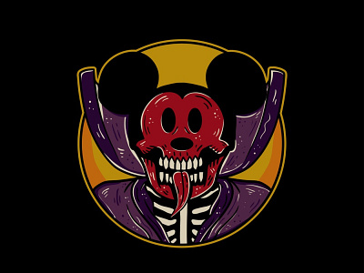 HELL available design designforsale hell illustration mickymouse red sale satanic skeleton skull vector vectorillustration