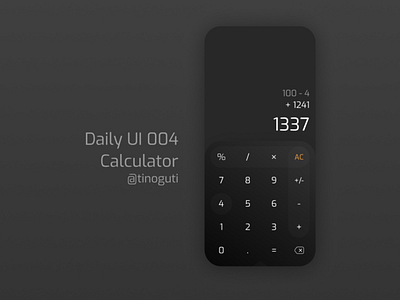 Daily UI 004 calculator dailyui dailyui 004 ui