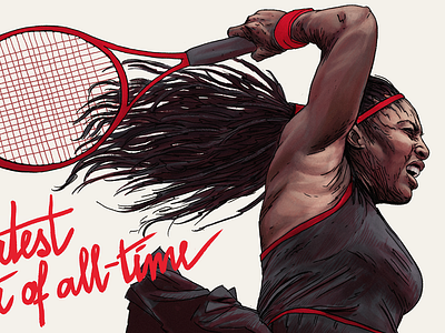 Serena Williams digital digital 2d drawing illustration painting portrait sport