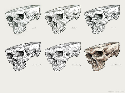 study: work equipment drawing illustration skull skull art study training