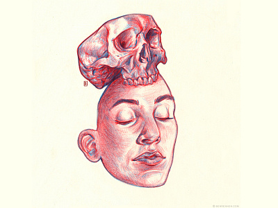drawing/portrait drawing illustration portrait skull skull a day