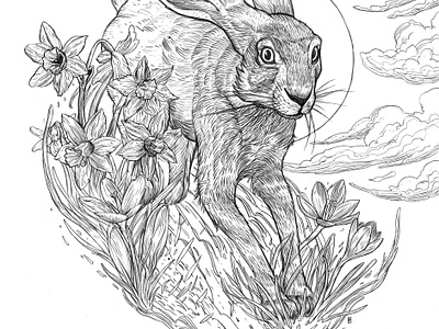 Easter animal bunny easter easter bunny flower illustration postcard rabbit spring