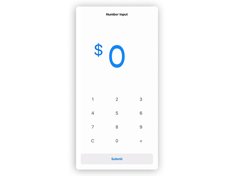 Number Input with Animation animation keypad number input