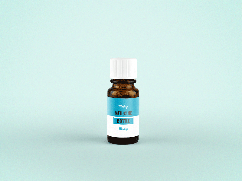 Download Small Medicine Bottle Mockup by GraphBerry on Dribbble