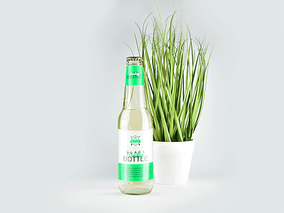 330ml Clear Glass Bottle Mockup