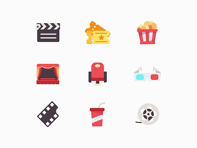Movie Vector Icon Set cinema move icons multicolor icons vector icons