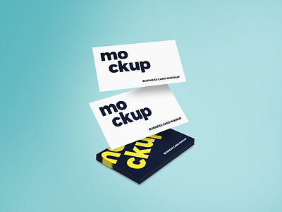 Flying Business Card Mockup