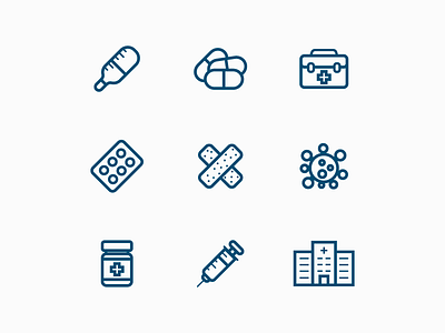 Medicine Line Icons