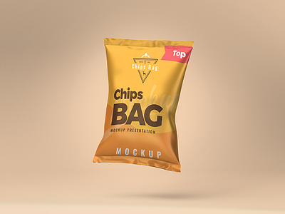 Chips Bag PSD Mockup bag mockup chips bag mockup free mockup free psd package mockup psd mockup snack bag mockup